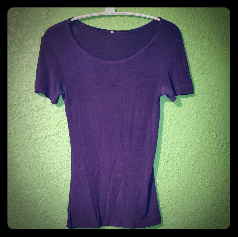 Cobalt blue stretch sheer top